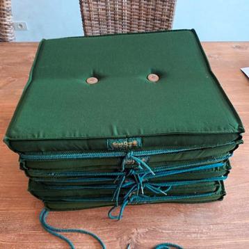 6 groene kussens voor tuinstoelen beschikbaar voor biedingen