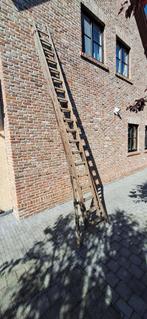houten ladder 2 delen van 4 meter, Doe-het-zelf en Bouw, Ophalen, Gebruikt, Ladder, 4 meter of meer