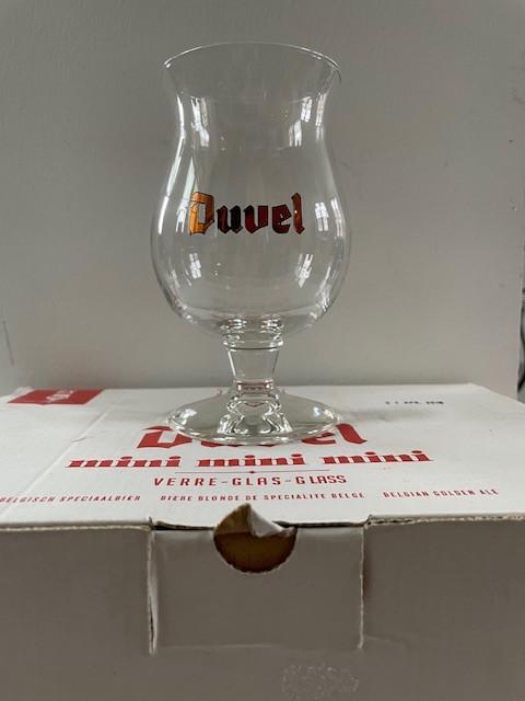 Duvel glazen mini 18 cl met goudopdruk, Verzamelen, Glas en Drinkglazen, Zo goed als nieuw, Bierglas, Ophalen