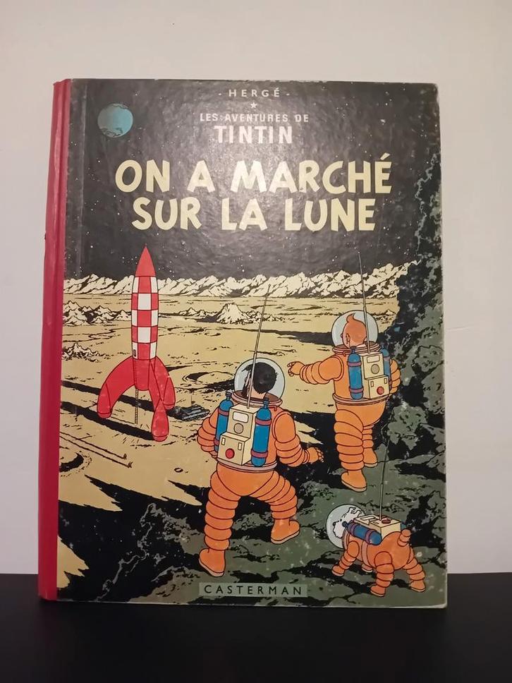 Tintin "on a marché sur la lune" 1955, B14, Livres, BD, Enlèvement ou Envoi