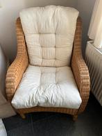 Rieten zetel met kussens, Huis en Inrichting, Ophalen, Zo goed als nieuw