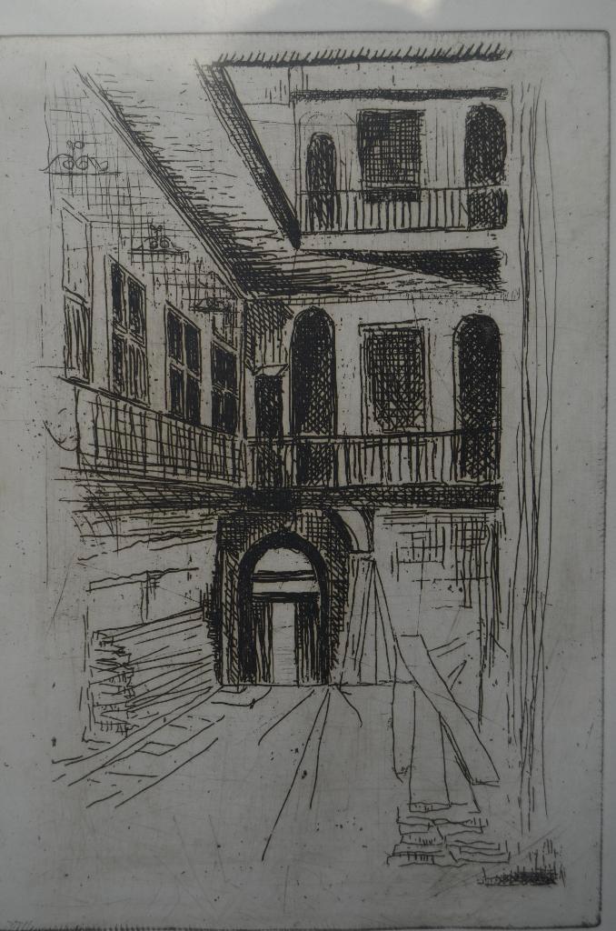 Ets Schottenhof (Brugge - Dudzele - Damse steenweg??), Antiek en Kunst, Kunst | Etsen en Gravures, Ophalen of Verzenden