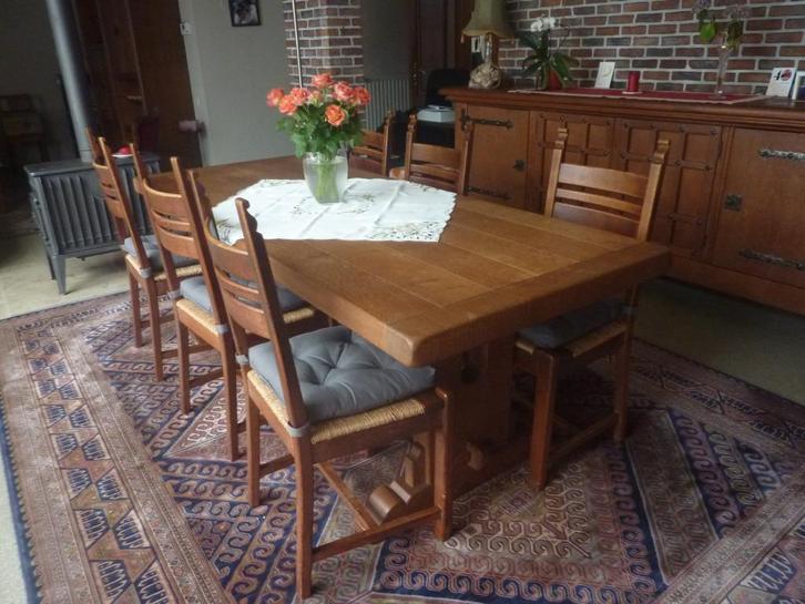 Volledige eetkamer, Huis en Inrichting, Complete eetkamers, Gebruikt, 4 tot 6 stoelen, Ophalen