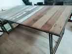 Table salle-à-manger style industriel, Ophalen, 50 tot 100 cm, Zo goed als nieuw, Vijf personen of meer