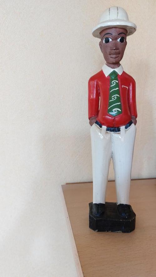Houten beeldje in Kuifje-stijl, Antiek en Kunst, Curiosa en Brocante, Ophalen of Verzenden