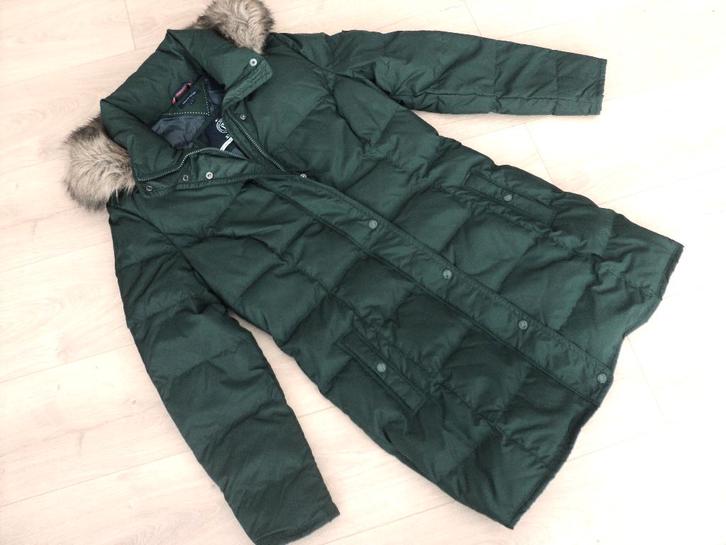 Maat L -- Tommy Hilfiger winterjas, Kleding | Dames, Jassen | Winter, Zo goed als nieuw, Maat 38/40 (M), Groen, Ophalen of Verzenden