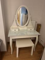 Coiffeuse Ikea blanche Hemnes avec table/banc assorti, Enlèvement, Utilisé