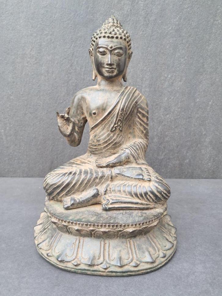 Bronzen beeld/Boeddha/Vitarka Mudra/Azië, Huis en Inrichting, Woonaccessoires | Boeddhabeelden, Nieuw, Ophalen of Verzenden