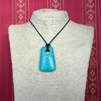 Grote hanger van turkoois howliet voor heren met koord, Blauw, Ophalen of Verzenden, Zo goed als nieuw, Steen of Mineraal