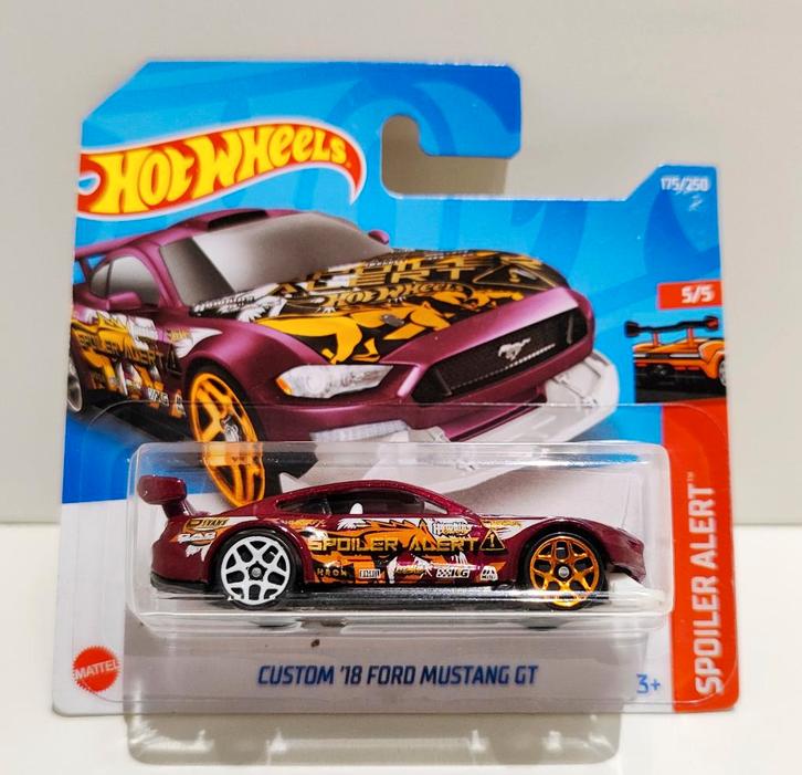 Hot Wheels Custom '18 Ford Mustang GT Spoiler Alert (2022), Hobby en Vrije tijd, Modelauto's | Overige schalen, Ophalen of Verzenden
