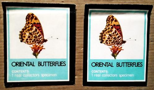 Deux pochettes "Papillons orientaux" - Séchées au soleil, Collections, Collections Animaux, Comme neuf, Autres types, Insecte