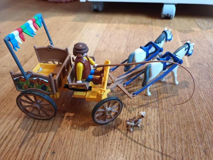 playmobil - koets met paarden, Kinderen en Baby's, Speelgoed | Playmobil, Zo goed als nieuw, Complete set, Ophalen of Verzenden