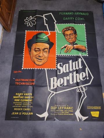 ancienne grande affiche de cinéma salut berthe