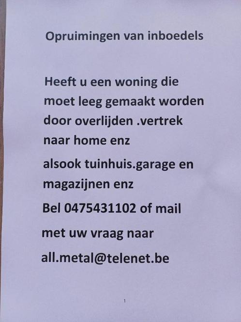 Opruiming inboedels, Huis en Inrichting, Complete inboedels, Ophalen