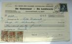 kwijtingsbon met fiscale zegels De Gentenaar - De Landwacht, Timbres & Monnaies, Lettres & Enveloppes | Belgique, Autres types