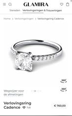 Verlovingsring met witte safieren, Ophalen, Met edelsteen, Dame, Zilver