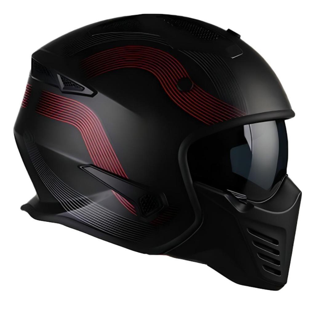 ② Casque Vito Jet Bruzano noir mat/rouge neuf — Vêtements