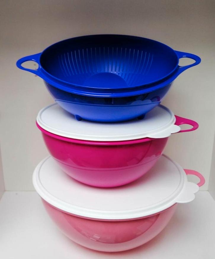 Tupperware™ « Super Mixing Bowl » Passoire, 4,5 et 7,8 litre, Maison & Meubles, Cuisine| Tupperware, Neuf, Récipient ou Bol, Bleu