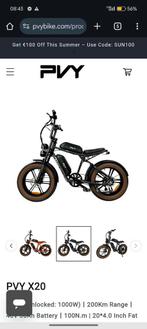 Fatbike PVY X20 long range, Fietsen en Brommers, Elektrische fietsen, Ophalen, Zo goed als nieuw