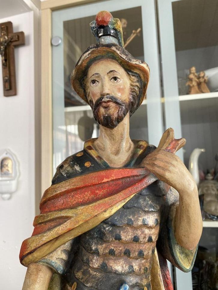houten beeld van St. Florian 54cm, Antiek en Kunst, Kunst | Beelden en Houtsnijwerken, Ophalen of Verzenden