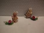 4 kerstversieringen. (2 minifiguren van peperkoekmannetjes +, Verzenden, Zo goed als nieuw
