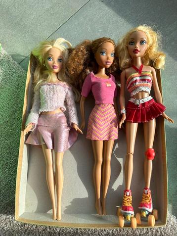 3 poppen Bratz (concurrent van Barbie poppen) 