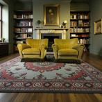 Set van 2 vintage groene eenzitten / fauteuils met franjes, Ophalen of Verzenden