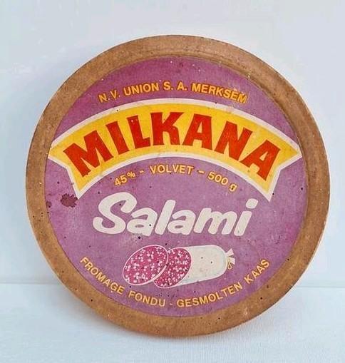 Oud vintage doosje 'Milkana Salami' NV Union SA Merksem, Verzamelen, Merken en Reclamevoorwerpen, Zo goed als nieuw, Verpakking