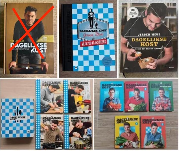 Jeroen Meus DAGELIJKSE KOST boeken + sets + andere titels, Boeken, Kookboeken, Zo goed als nieuw, Voorgerechten en Soepen, Hoofdgerechten