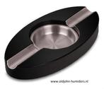 SIGAARASBAK VOOR 2 SIGAREN ZWART OVAAL MET RVS 20 CM!! sab02, Verzamelen, Rookartikelen, Aanstekers en Luciferdoosjes, Verzenden