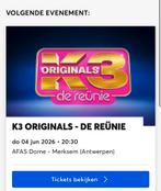 2 tickets K3 Originals 04/06/2026, Tickets en Kaartjes, Twee personen
