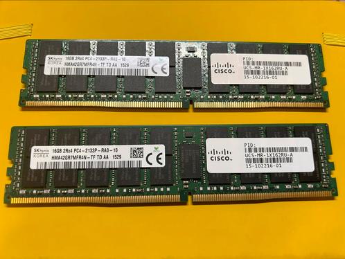 SK Hynix 2 x 16 Go DDR4-2133 RDIMM, Informatique & Logiciels, Mémoire RAM, Comme neuf, Serveur, 32 GB, DDR4, Enlèvement ou Envoi