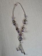 Fijne halsketting met amethist steentjes, Ophalen of Verzenden, Zo goed als nieuw, Zilver, Zilver