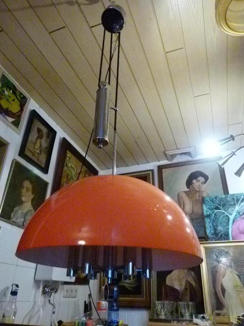 vintage space age katrol lamp kunststof - chrome, Verzamelen, Retro, Huis en Inrichting, Ophalen of Verzenden
