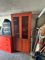 Ikea Hemnes vitrinekast oranje, Huis en Inrichting, Ophalen, 50 tot 100 cm, Zo goed als nieuw, 25 tot 50 cm