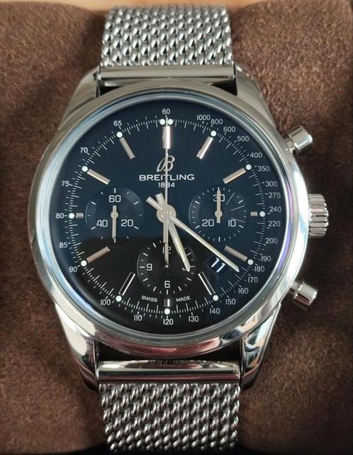 T.K. i.nw.st. Breitling Transocean Chronograph, van 11-2019., Handtassen en Accessoires, Horloges | Heren, Zo goed als nieuw, Polshorloge
