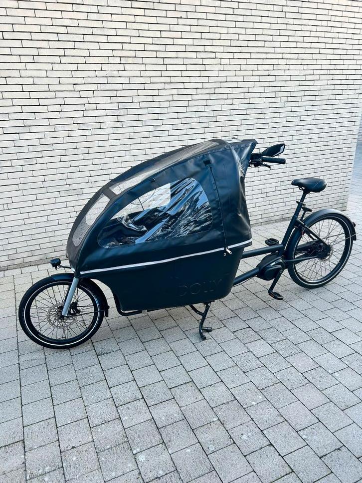 Vélo cargo Dolly V1 batterie 600Wh + tente de pluie, Vélos & Vélomoteurs, Vélos | Vélos avec bac, Comme neuf, Autres marques, 2 enfants