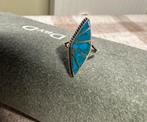 Bague en argent avec turquoise, Ophalen of Verzenden, Zo goed als nieuw, Zilver, Zilver