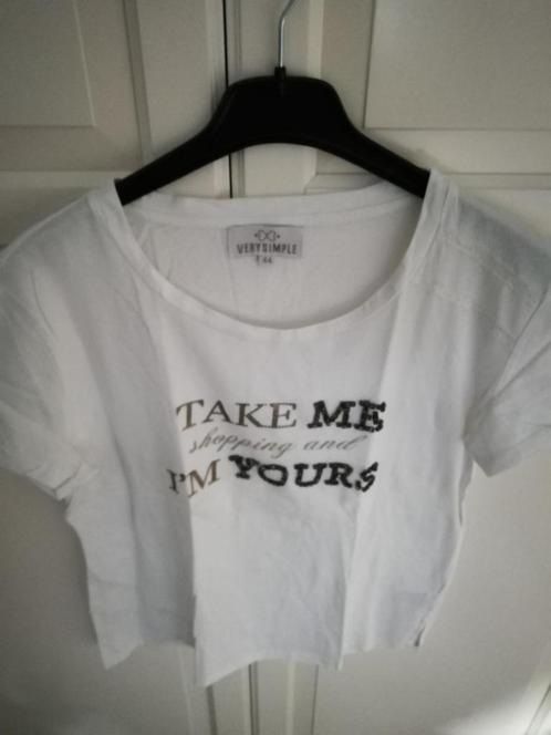 T-shirt dames Very Simple, perfecte staat, Kleding | Dames, T-shirts, Zo goed als nieuw, Maat 42/44 (L), Wit, Korte mouw, Ophalen of Verzenden
