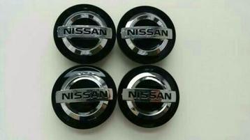 Nissan naafdoppen/wielkappen Ø 54 mm zwart/zilver