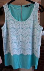 MS Mode-Top 2pcs:haut en dentelle bleu clair et blanc-M, Taille 38/40 (M), Comme neuf, MS Mode, Bleu