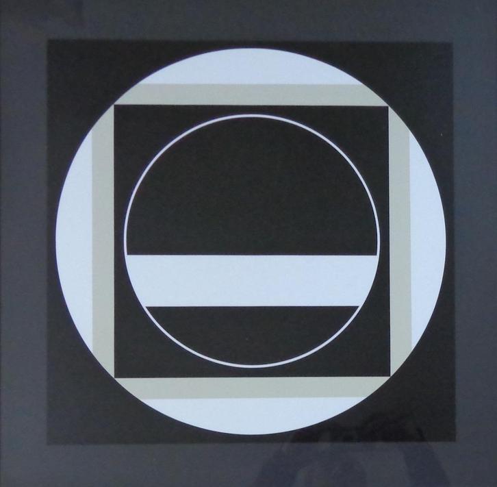 GILBERT DECOCK / GEOMETRIE / KLEURLITHO / 60x60cm / KADER, Antiek en Kunst, Kunst | Litho's en Zeefdrukken, Ophalen of Verzenden