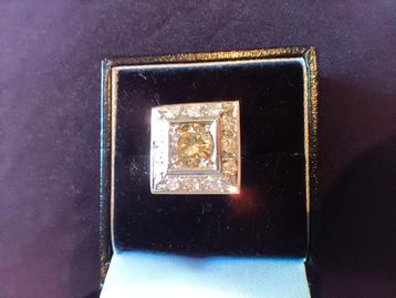 Prachtige art deco ring met natural grown diamanten beschikbaar voor biedingen