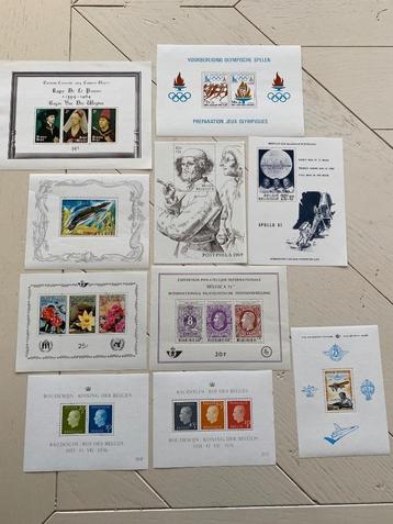 Belgie, 10 postzegelblokken  beschikbaar voor biedingen