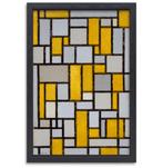 Composition avec grille 1 - Toile Piet Mondriaan + cadre de, Antiquités & Art, Envoi