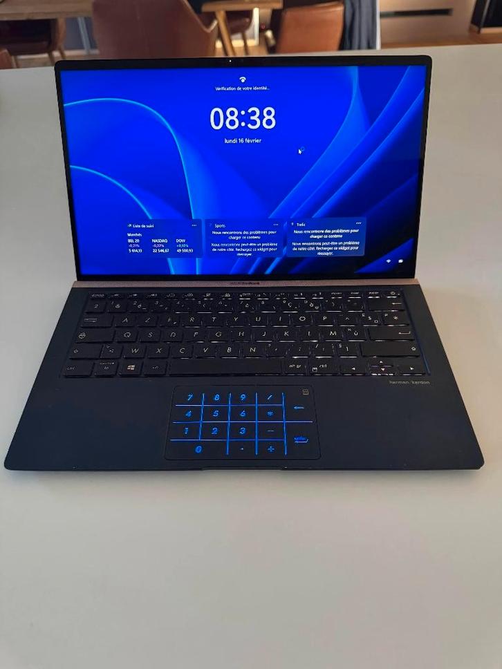 ASUS ZenBook 14 (UX433FN) – i7 – 16GB RAM – 512GB SSD, Informatique & Logiciels, Ordinateurs portables Windows, Utilisé, 14 pouces