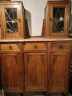 Buffet vintage antique avec vitrines, Huis en Inrichting, Kasten | Buffetkasten, Ophalen, Gebruikt, Met deur(en)