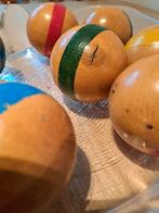 Set Jeu de boule / Croquet ballen vintage hout, Ophalen of Verzenden, Zo goed als nieuw