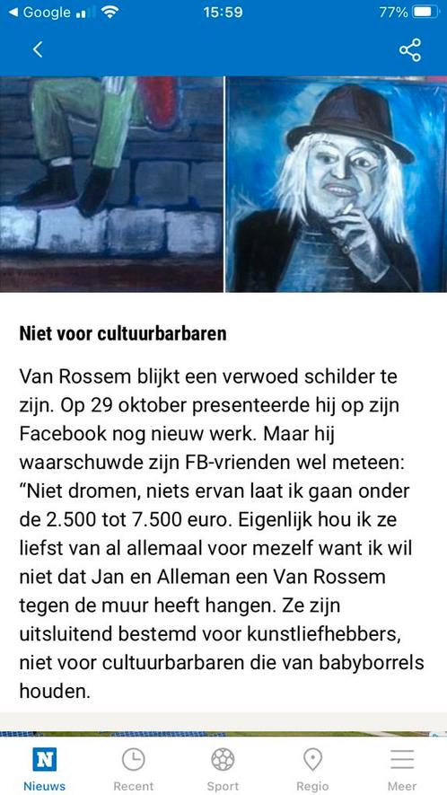 Jean Pierre van Rossem schilderij Luhman, Antiquités & Art, Art | Peinture | Moderne, Enlèvement ou Envoi