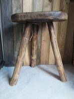 Leuk oud houten melkkrukje / krukje / bijzet tafeltje, Antiek en Kunst, Ophalen of Verzenden